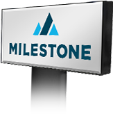 Milestone sign representing a trusted trailer rental company for semi-trailer rentals and leasing.